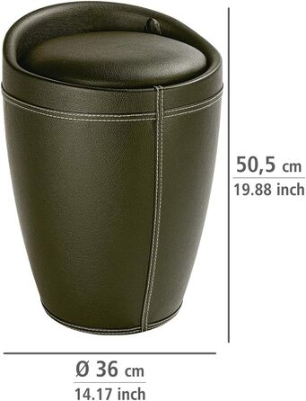 Пуф WENKO Candy з місцем для зберігання, коричневий, ABS-пластик, 20 л, Ø 36 x 50,5 см