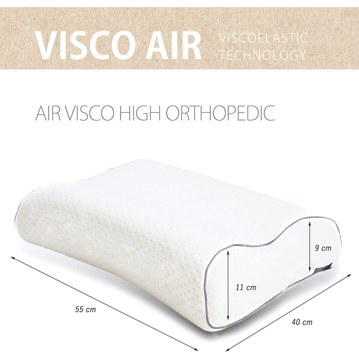 Ортопедична подушка для шиї sei Design з Memory Foam – підтримка шиї, Oeko-Tex®, охолоджуючий чохол з Lyocell, для тих, хто спить на спині та на боці (висока ортопедична підтримка)