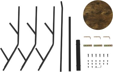 Вільна стійка для одягу WOLTU у вигляді дерева з полицею, 9 гачків, для одягу, шапок, сумок, біла, металева (чорна)