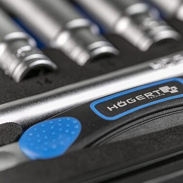 Набір інструментів Högert Technik 38 предметів: валіза з інструментами, тріскачковий набір, набір торцевих головок, біти 1/4