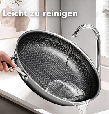 Набір сковорідок 3 шт. 20, 24, 28 см, антипригарне покриття, нержавіюча сталь, для всіх типів плит, індукційні, безпечні, сумісні з духовкою та посудомийною машиною