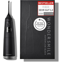 Wondersmile Munddusche PRO: Переможець тесту 2024 року, TÜV-сертифікована, 100 днів без ризику, SmoothFlow для догляду за зубами та яснами, 5 режимів, акумулятор PowerAkku (30 днів), Ultimate Black