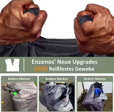 Ензено чохол для мотоцикла 300D водонепроникний XXL з отвором під замок 245x105x125 см для вулиці та приміщення