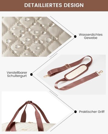 Спортивна сумка LOVEVOOK для жінок з відділенням для ноутбука, 40л, Gym Bag, Travel Duffle, для подорожей, фітнесу, клініки, лікарні (чорний+бежевий+коричневий, з відділенням для взуття)