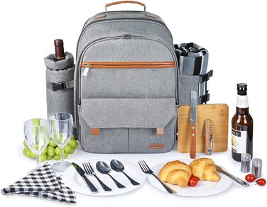 Набір для пікніка Sunflora з ізольованим контейнером та ковдрою для кемпінгу та відпочинку на природі (блакитний у смужку)