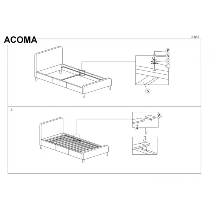 Ліжко ACOMA VELVET 90X200 антична троянда/дуб BL. 52