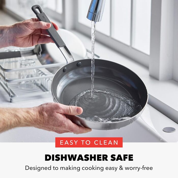 Набір сковорідок GreenPan x Bobby Flay, 20.3 см та 25.4 см, професійний, тришаровий, з антипригарним покриттям, індукційний, для посудомийної машини (12 предметів)