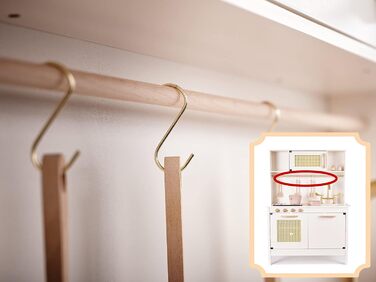 Дерев'яна дитяча кухня з мийкою, духовкою та витяжкою, з сосни та берези (Модель 2)