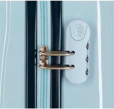 Дитяча сумка Disney Frozen Крижана королева Природа-чари 50x39x20 смс жорсткий корпус з АБС комбінований замок 34L 2,1 кг 4 колеса Ручна поклажа (Синій, чохол для кабіни Destiny)