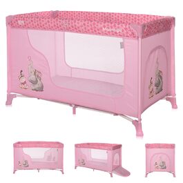 Lorelli Babybett und Laufstall Moonlight 2 в 1: дитяче ліжко та манеж для ігор, рожевий. Від народження до 15 кг, складаний, з транспортною сумкою.