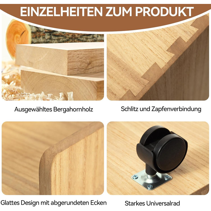 Кріплення для CPU KIRIGEN, комп'ютерний корпус ATX, мобільний стенд з колесами, натуральне дерево