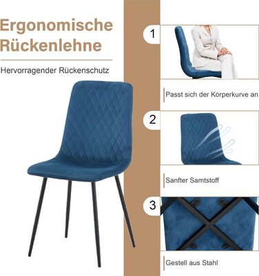 Стілець для обідньої кімнати GOLDFAN (4 шт.) з тканини льон, сірий. Сучасний кухонний, вітальний стілець з металевими ніжками.