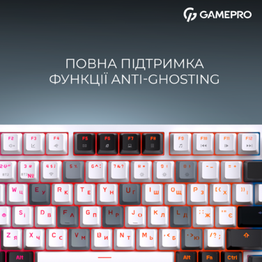 Бездротова механічна клавіатура GamePro Asgard Valhalla (MK160W Pro) 75% QLAB orange switches
