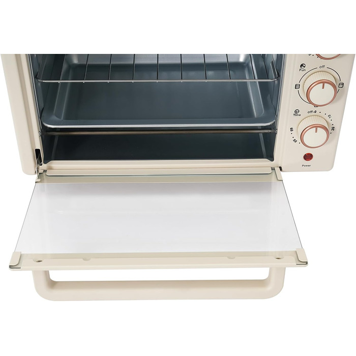 Міні-піч 22L з грилем та решіткою, 1000W, таймер 60хв, піч для піци, 120-250°C, електрична піч для сім'ї, вечірок, грилів, сніжків та десертів