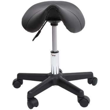 HOMCOM Swivel Stool Регульований по висоті поворотний табурет з коліщатками, поворотне салонне крісло зі штучної шкіри чорного кольору, ідеально підходить для перукарень та офісів