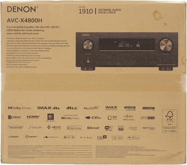 Канальний AV-ресивер Denon AVC-X4800H, 8K, Dolby Atmos, DTSX, Bluetooth, HEOS, Alexa, Чорний, 9.4-