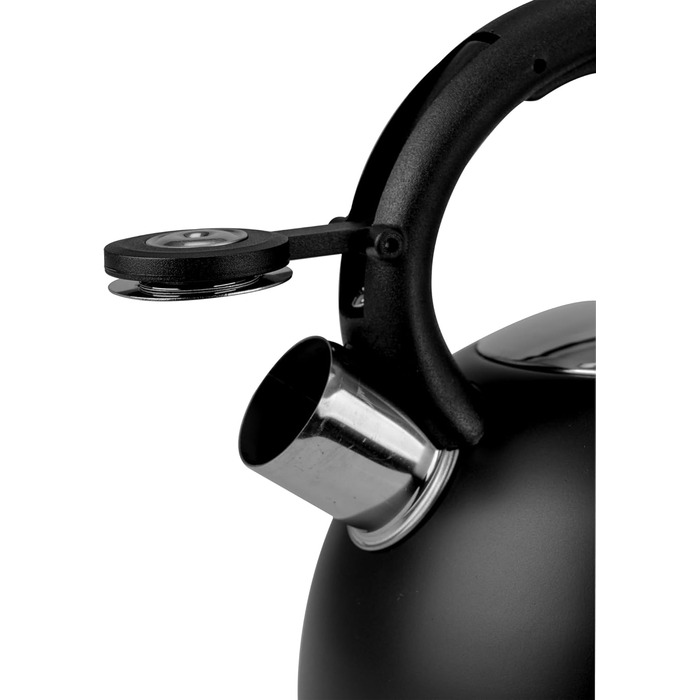 Чайник електричний індукційний 1.8L чорний з авто-свистком - Edelstahl, для плити, газової плити, електроплити, чайник-свисток, чайник-заварник