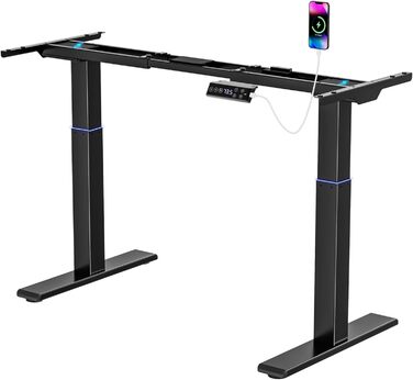 Регульований стіл (стійка) з електроприводом, чорний 120x60 см. 3 пам'яті, 2 мотори