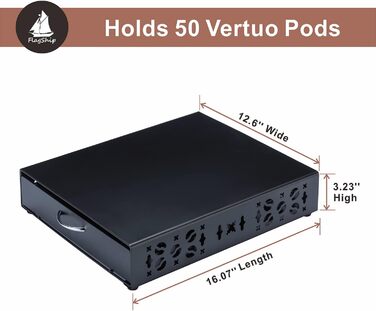 Організатор для капсул Nespresso Vertuo: металевий стійка на 50 капсул, чорний колір