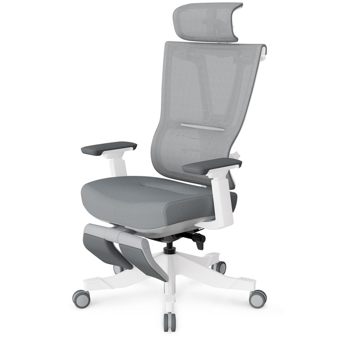 Крісло Mealux S6 Air Fabric Grey White (арт. HF-S6 F/GW)