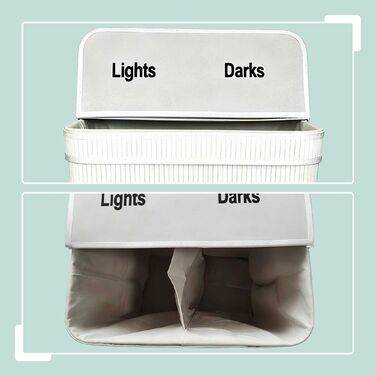 Кошик для білизни Relaxdays з бамбука з 2 відділеннями