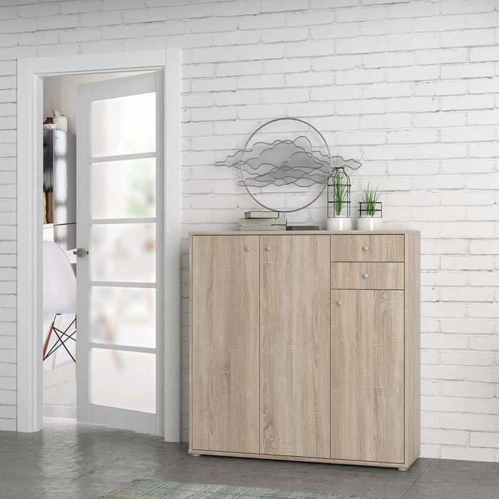 Книжкова шафа Newroom Полиця Sonoma Oak Modern - 73.7x85.5x34.8 см (ШxВxГ) - Шафа з стоячою полицею - Albus.Seventeen Офіс Кабінет Вітальня (02- Комод)