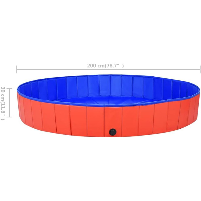 Басейн для собак складний червоний 200x30 см ПВХ