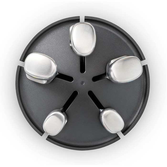 Joseph Joseph Elevate - Набір ножів з обертовим підставою (5 шт.) з нержавіючої сталі, японські леза, антифронт покриття, неслизьке дно