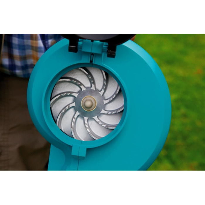 Садовий пилосос-дмухач Gardena ErgoJet 3000: потужний 3000 Вт, з подрібнювачем листя та мішком для збору, зручний регульований подовжувач, з плечовим ременем (9332-20)