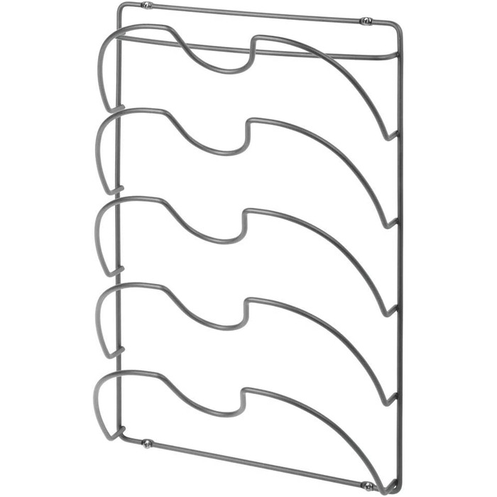 Вертикальний тримач кришки каструлі mDesign-зручна кухонне начиння для кришок каструль і сковорідок-зручні кухонне приладдя-хромований метал (графіт)