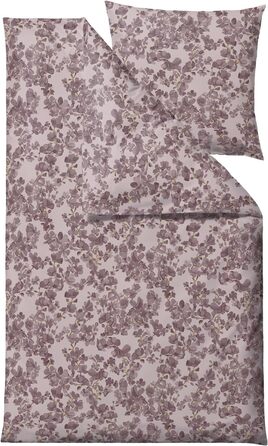 Комплект постільної білизни Sdahl Blossom зі 100 бавовни/бавовняної атласної тканини, підковдра 135 x 200 см, наволочка 80 x 80 см, Berry (Червоний)