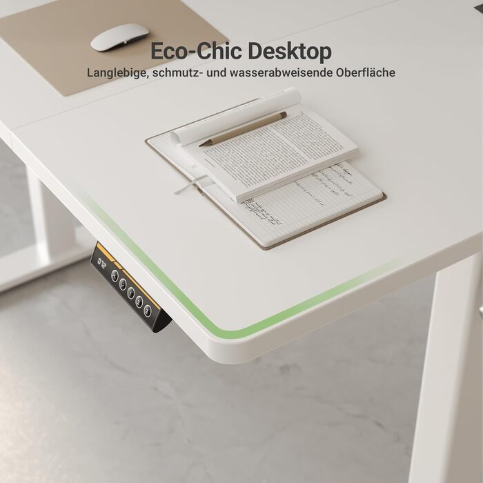 Регульований стіл Claiks 160x80 см (FSC®), 80 кг, 3 пам'яті, для дому/офісу, білий