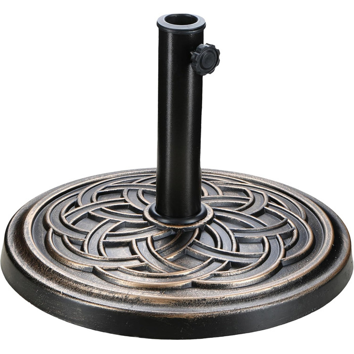 Міцний стійка для парасольки InfiniPower на 22,7 кг, для вулиці, газону, тераси, басейну, чорного кольору