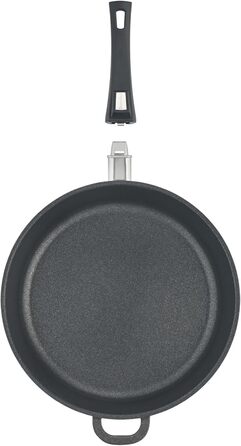 Сковорода Berndes Vario Click 32 см з індукційним дном, знімним ручками, антипригарним покриттям, для всіх плит, з високим бортиком, алюмінієвий литвий корпус, чорна