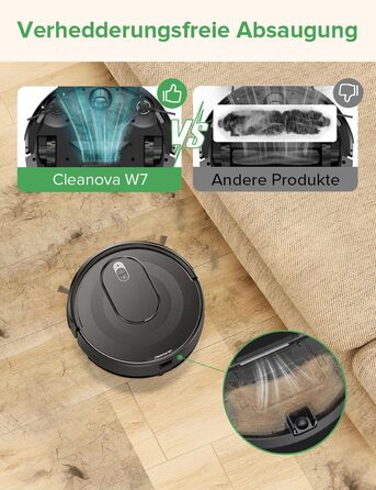 Робот-пилосос Vexilar W7 з функцією миття підлоги, 5000Pa, LiDAR навігація, тихий (50 dB), 150 хвилин роботи, 15 зон заборони, 5 карт, керування зі смартфона та пульта