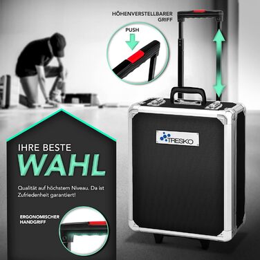 Набір інструментів TRESKO 1400 предметів у валізі: професійний кейс, візок для інструментів з Cr-V сталі (антрацит)