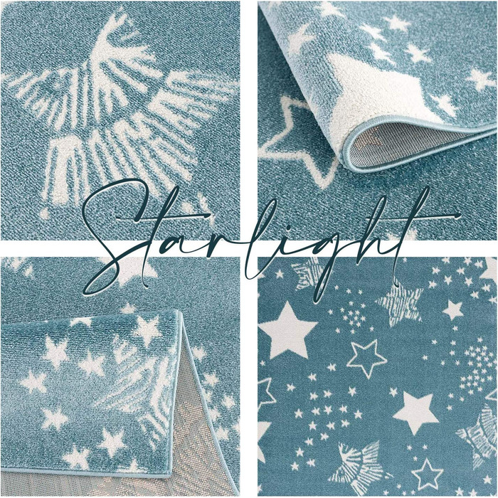 Дитячий килимок pay - - 80x150 см-красивий дитячий килимок з коротким ворсом у вигляді зоряного неба-Oeko - Tex Стандарт 100 (80x150 см, синій)