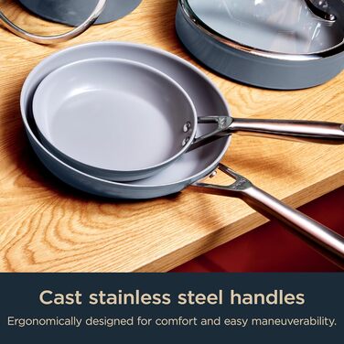 Набір посуду Ninja Ceramic Pro CW39011MM: 11 предметів, керамічне покриття, антипригарне, для всіх плит (в т.ч. індукційних), піч-безпечний, без PTFE, колір - Midnight Blue