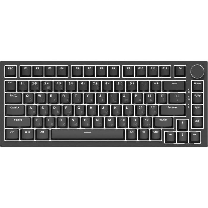 Дротова механічна клавіатура Ajazz AK820 Red Switch Black (AK820-R-B)