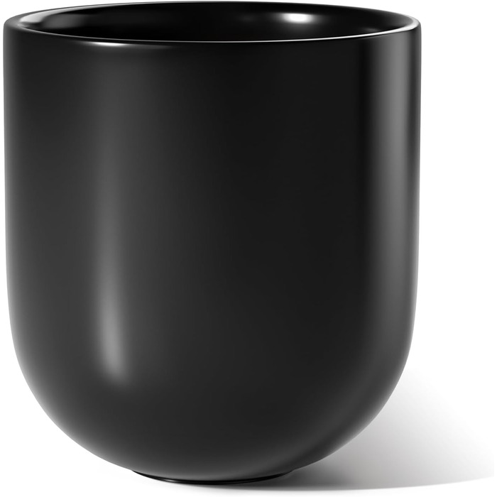 Керамічний горщик для квітів LE TAUCI, 30 см, чорний, з дренажним отвором