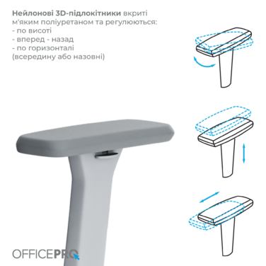 Крісло офісне OfficePro Elegant OC600-G-DG-DG