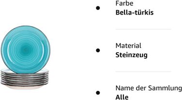 Кераміка для десертної тарілки, тарілка для торта Vancasso на 8 предметів, плоска тарілка Bella для сніданку, бірюзова тарілка з ручним розписом 8 предметів
