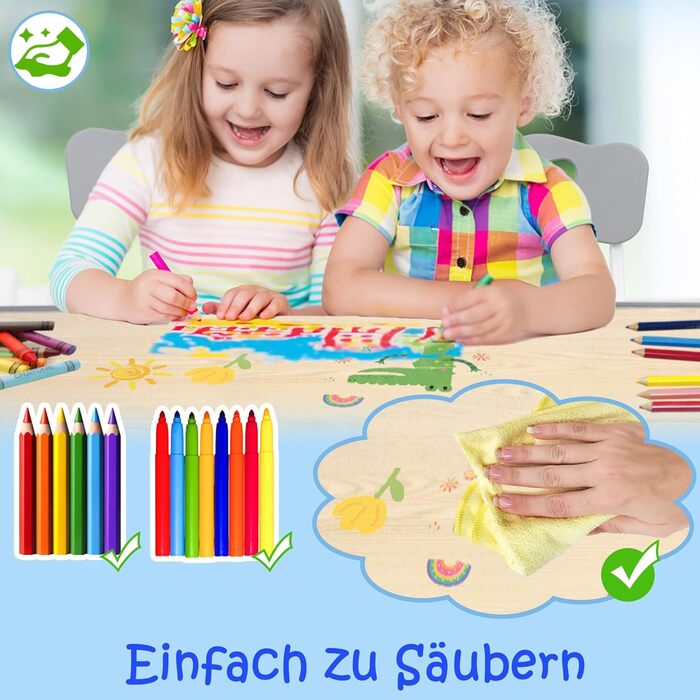 Дитячий стіл зі стільцями, регульована висота, 3 частини, пластиковий стіл-парта для дитячої кімнати, 80x60 см