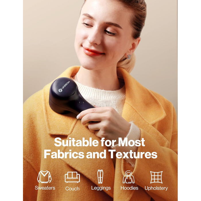 Електричний видалення ворсу VASSON для одягу, меблів та постільної білизни. Видаляє клубки ворсу та пілінгу. Темно-синій