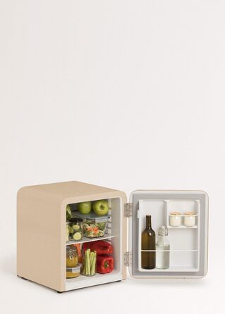 Ретро міні-холодильник 50 Gold, 48л, кремовий, 50x44x49.8 см