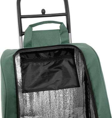 Візок для покупок BigDean з функцією підйому по сходах, холодильним відсіком і 6 великими колесами-складний візок об'ємом 40 л, сумка-холодильник, сумка-холодильник, візок для покупок (Зелена)