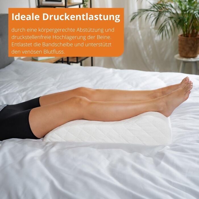 Подушка для ніг Sleepling Venenkissen: для підтримки ніг та комфортного сну, 40 x 68 x 16.5 см, 100% бавовна, Ökotex 100, Made in EU