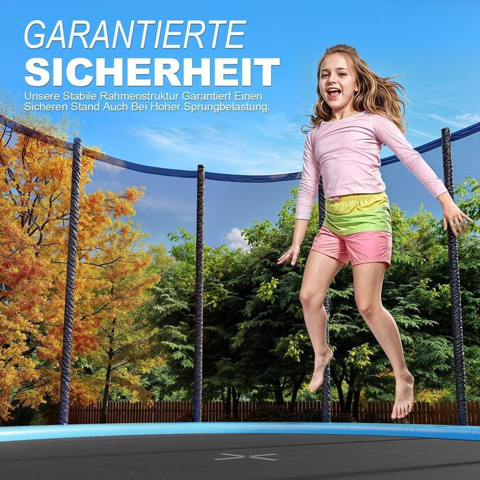 Батут JUMMICO вуличний Ø 183/228/305/366/427 см, сертифікат GS, для дітей з драбиною та кишенею (183 см, синій)