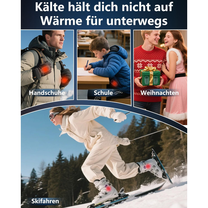 Електричні грілки для рук DDKJ - 2 шт. з LED-дисплеєм та 3 рівнями нагріву. Повторно заряджаються, для дітей, чоловіків та жінок.