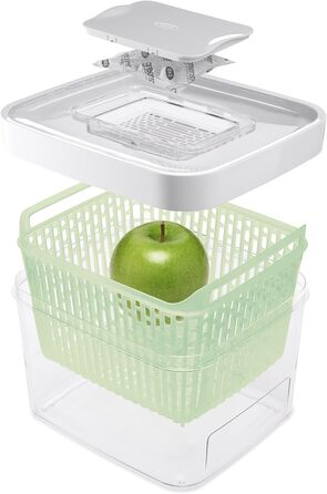 OXO Good Grips Greensaver Контейнер для зберігання продуктів, 4.7 л, з кришкою та вентиляцією, набір 4 шт.